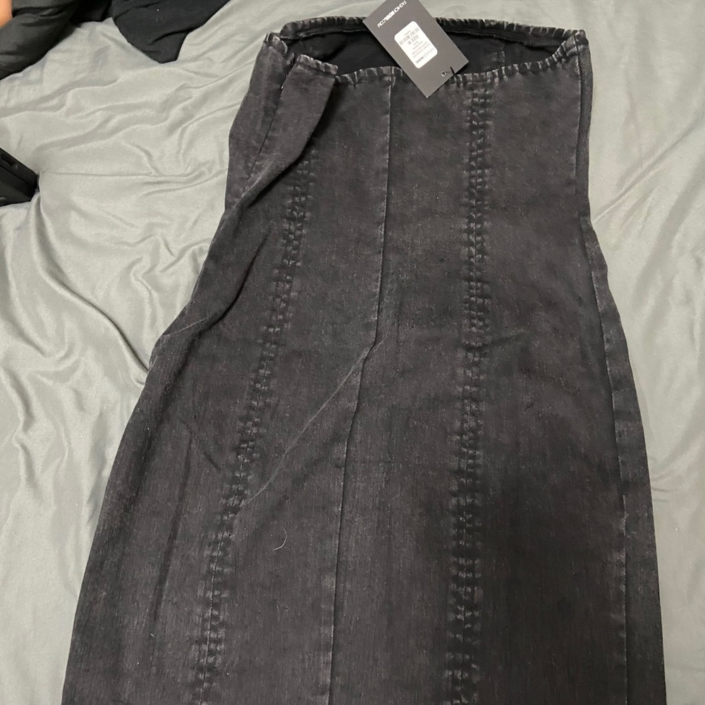 Black denim dress